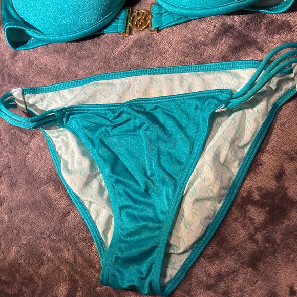 BUNDLE DISCOUNTS! Teal Victoria’s Secret Bikini - top 34DD - bottom Small - Picture 2 of 9